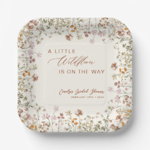 Kleine Wildblume auf der Way Baby Dusche Pappteller