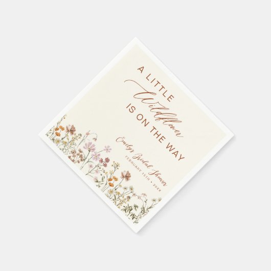 Kleine Wildblume auf der Way Baby Dusche Serviette (Ecke)