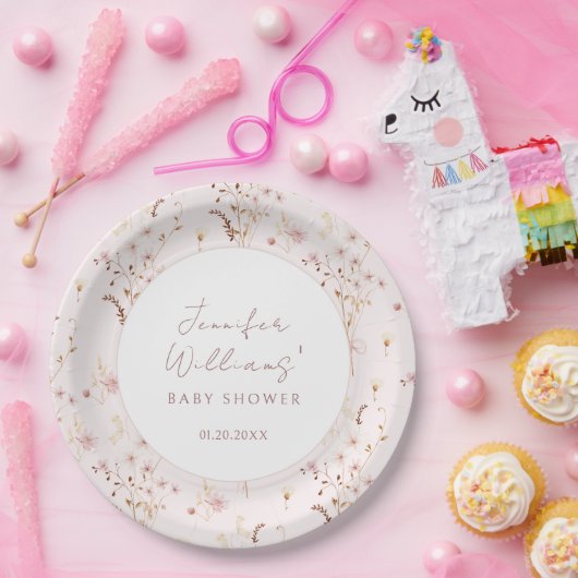 Kleine Wildblume Baby Duschpapiere Teller (Party)