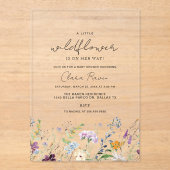 Kleine Wildblume Babydusche Acryleinladungen (Vorderseite)