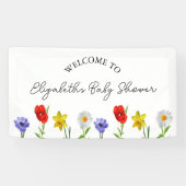 Kleine Wildblume Babydusche Banner (Horizontal)
