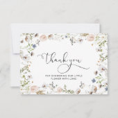 Kleine Wildblume Babydusche danke Karte (Vorderseite)