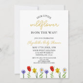 Kleine Wildblume Babydusche Einladung (Vorderseite)