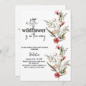 kleine Wildblume Babydusche Einladung (Vorne/Hinten)