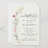 Kleine Wildblume Babydusche Einladung (Vorderseite)