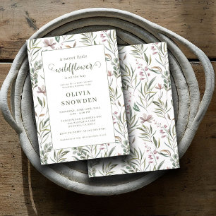 Kleine Wildblume Babydusche Einladung