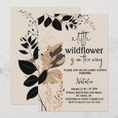 kleine Wildblume Babydusche Einladung (Vorne/Hinten)