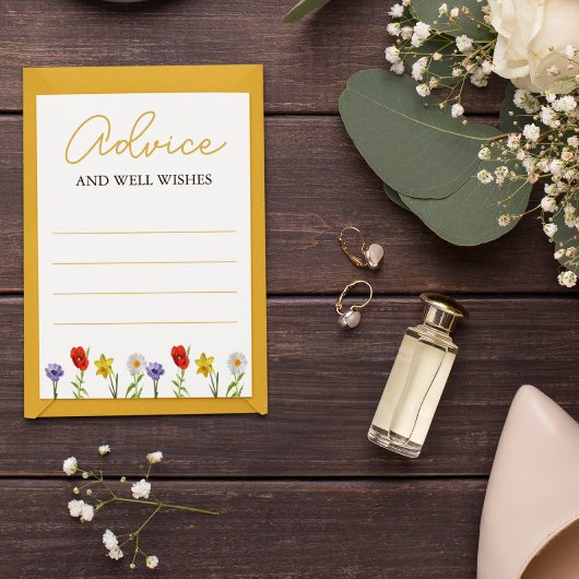 Kleine Wildblume Babydusche Hinweiskarte