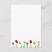 Kleine Wildblume Babydusche Hinweiskarte (Rückseite)