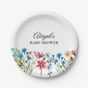 Kleine Wildblume Babydusche Papierplatte Pappteller