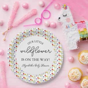 Kleine Wildblume Babydusche Pappteller