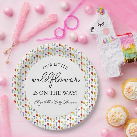 Kleine Wildblume Babydusche Pappteller (Party)