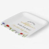 Kleine Wildblume Babydusche Pappteller (Gewinkelt)