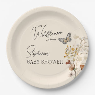 Kleine Wildblume Babydusche Pappteller