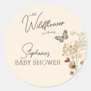 Kleine Wildblume Babydusche Runder Aufkleber