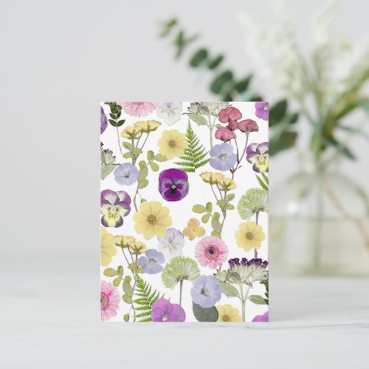 Kleine Wildblume Babydusche Thema Postkarte (Stehend Vorderseite)