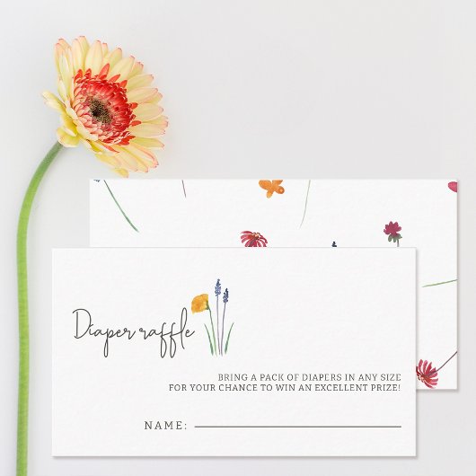 Kleine Wildblume Babydusche Windelwanne Begleitkarte