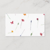 Kleine Wildblume Babydusche Windelwanne Begleitkarte (Rückseite)