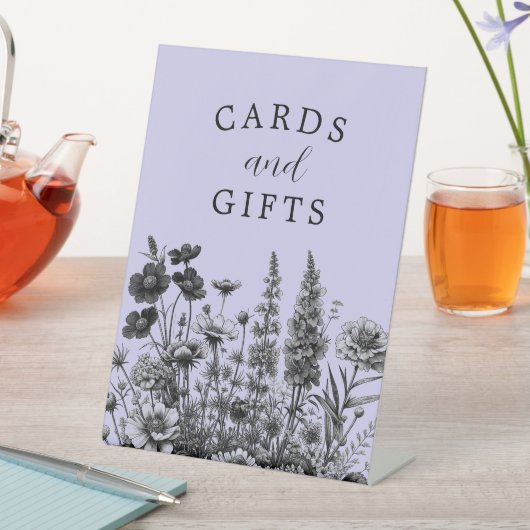 Kleine Wildblume Babyduschkarten und Geschenksack Sockelschild (In Situ)