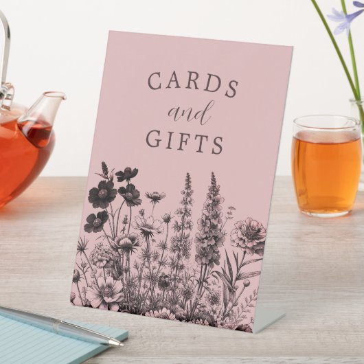 Kleine Wildblume Babyduschkarten und Geschenksack Sockelschild (In Situ)