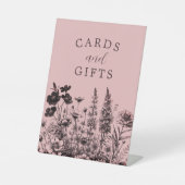 Kleine Wildblume Babyduschkarten und Geschenksack Sockelschild (Vorderseite)