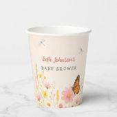 Kleine Wildblume Babyduschpapiertaschen Pappbecher (Rückseite)