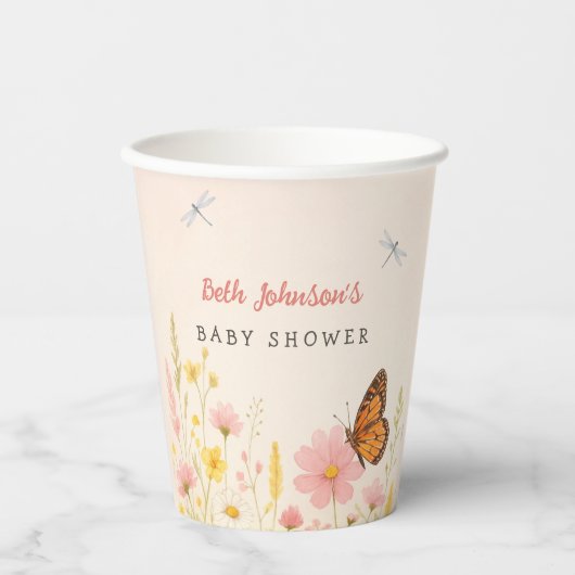 Kleine Wildblume Babyduschpapiertaschen Pappbecher (Vorderseite)