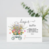 Kleine Wildblume Big Bouquet Diaper Raffle Einladung (Stehend Vorderseite)