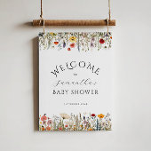 Kleine Wildblume Blume Baby Dusche Empfang Poster