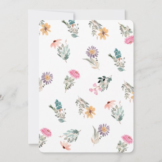 Kleine Wildblume Blume Geburtstag Einladung (Rückseite)