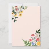 Kleine Wildblume Blume Kinderdusche Einladung (Rückseite)