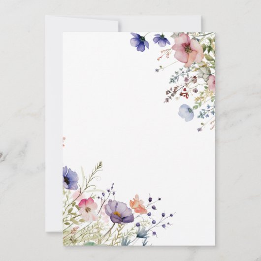 Kleine Wildblume Blume Kinderdusche Einladung (Rückseite)