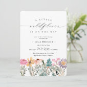 Kleine Wildblume Blume Kinderdusche Einladung (Stehend Vorderseite)