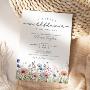 Kleine Wildblume Blume Kinderdusche Einladung