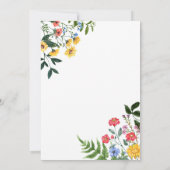 Kleine Wildblume Blume Kinderdusche Einladung (Rückseite)