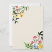 Kleine Wildblume Blume Kinderdusche Einladung (Rückseite)