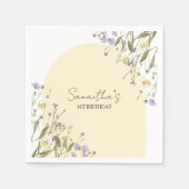 Kleine Wildblume Blumenästhetikgarten Geburtstag Serviette (Vorderseite)