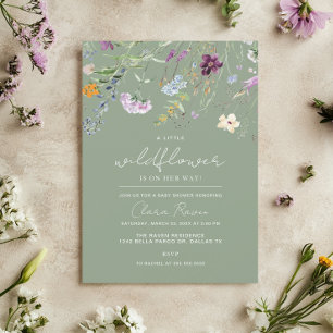 Kleine Wildblume Blumendusche Einladung