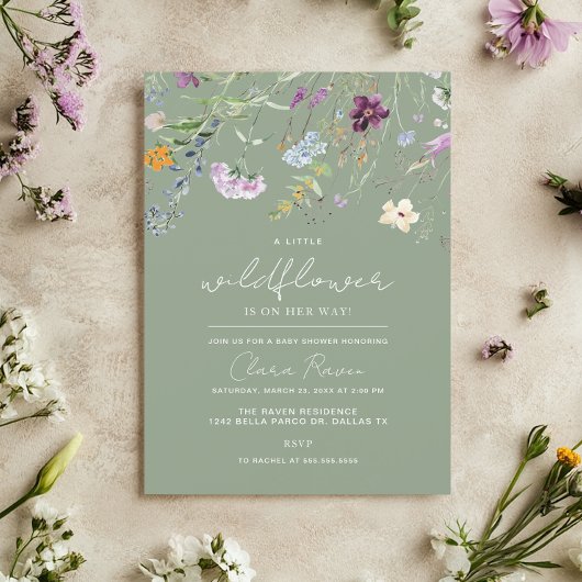 Kleine Wildblume Blumendusche Einladung