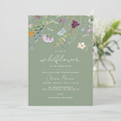 Kleine Wildblume Blumendusche Einladung (Stehend Vorderseite)