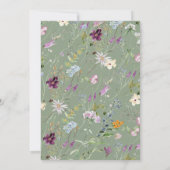 Kleine Wildblume Blumendusche Einladung (Rückseite)