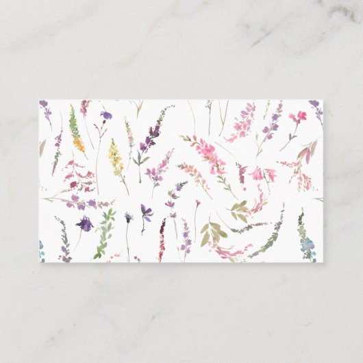 Kleine Wildblume Blumendusche Windelwaschmaschine Visitenkarte (Rückseite)