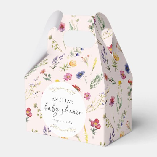 Kleine Wildblume Blumenrosa Kinderdusche Geschenkschachtel (Vorderseite)