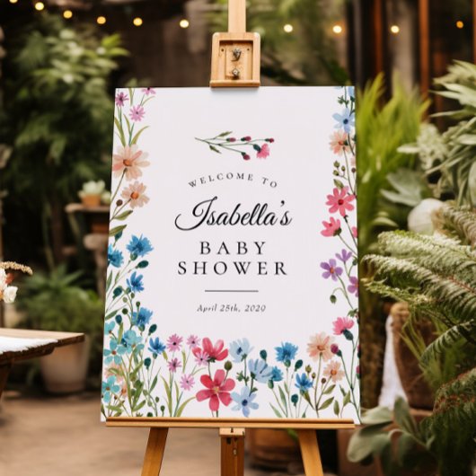 Kleine Wildblume Blumenspülung Begrüßungszeichen Poster