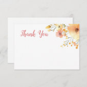 Kleine Wildblume Boho Aquarell Babydusche Dankeskarte (Vorne/Hinten)