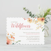 Kleine Wildblume Boho Aquarell Babydusche Einladung (Stehend Vorderseite)