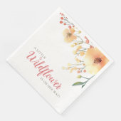 Kleine Wildblume Boho Aquarell Babydusche Serviette (Ecke)