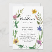 Kleine Wildblume Boho Babydusche Einladung (Vorderseite)