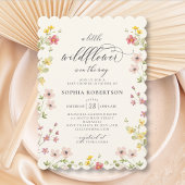 Kleine Wildblume Boho Chic Script Baby Dusche Einladung