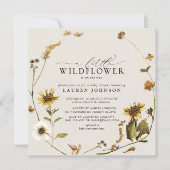 Kleine Wildblume Boho Sonnenblumendusche Einladung (Vorderseite)